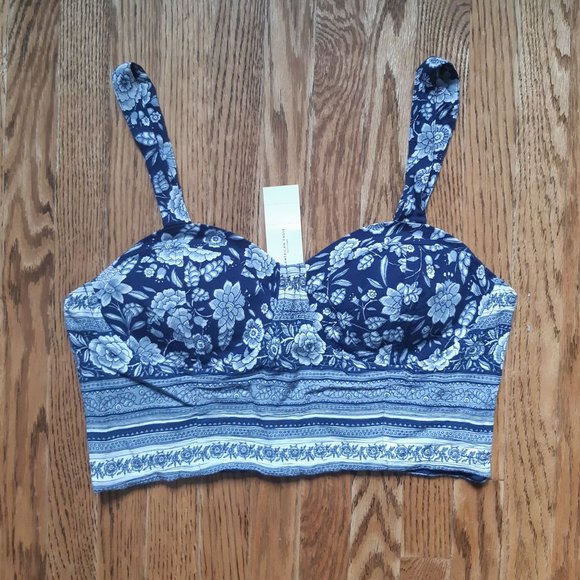 AEO blue bustier crop top - Picture 1 of 4